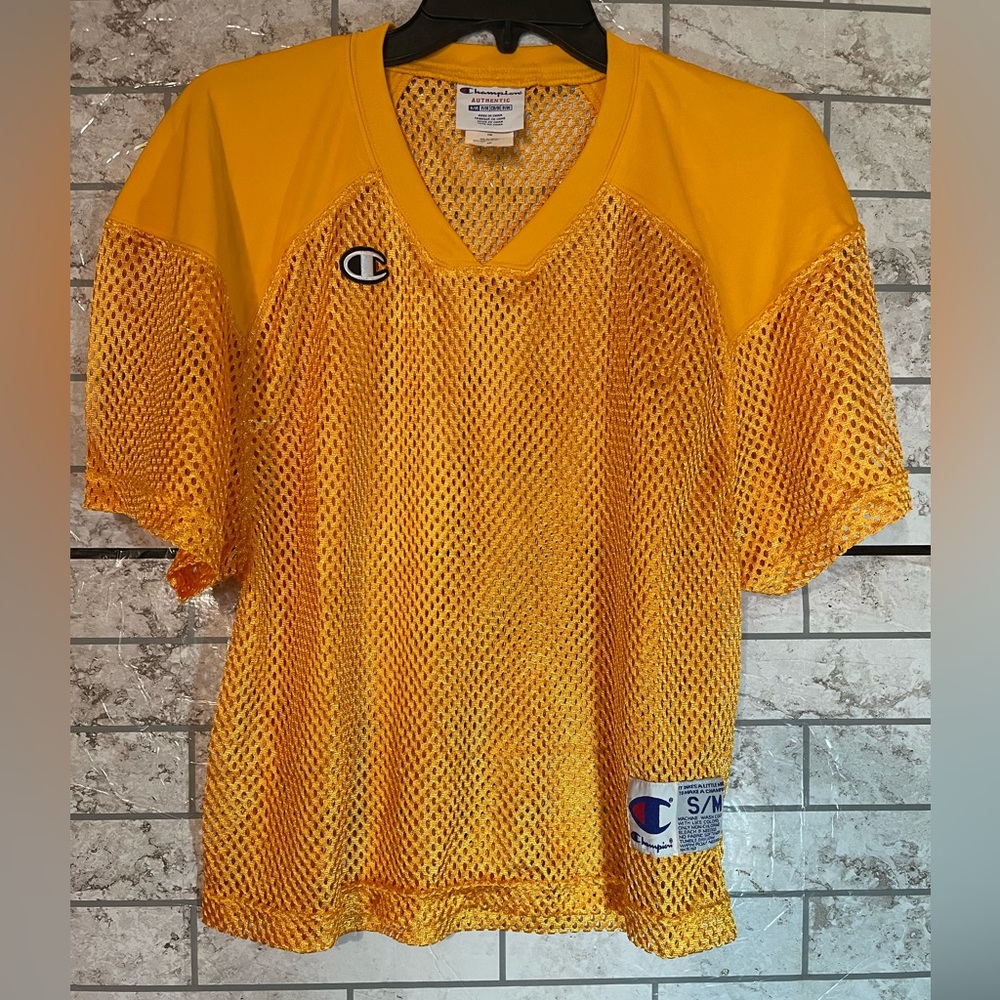 Champion Yellow Mesh Athletic Jersey